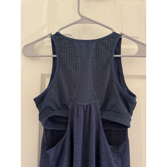 Athleta Gel Mesh Supercharged 2-in-1 Shelf Bra Tank Top Womens XS Blue Racerback - Picture 7 of 14